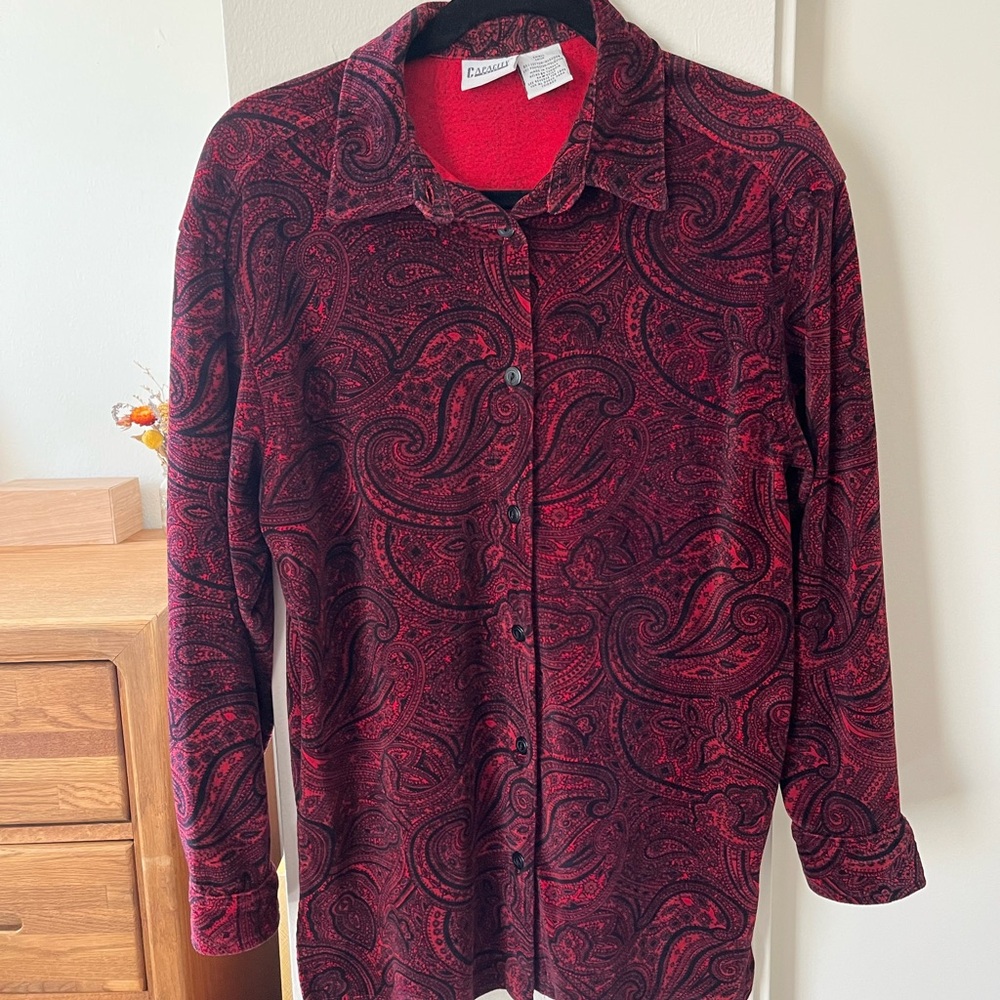 Paisley button down top